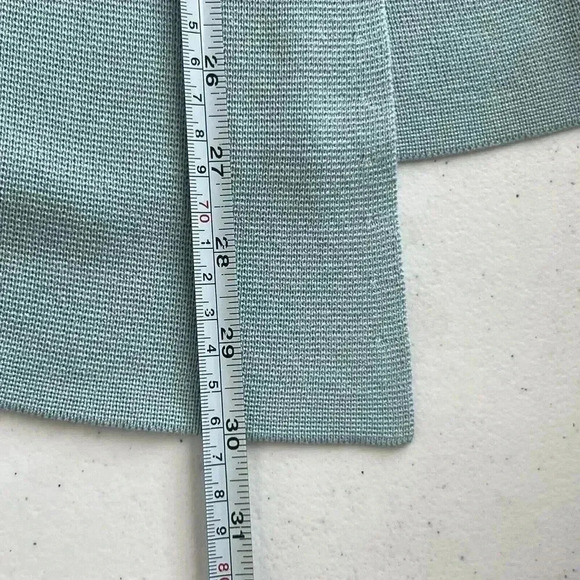 EILEEN FISHER Sz M Open Sweater Cardigan Jacket Capri Blue Silk Organic Cotton - Picture 15 of 16